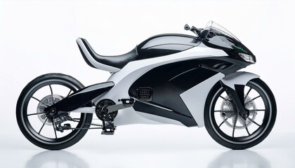 Obraz premium Futuristic bicycle with aerodynamic design on a white background