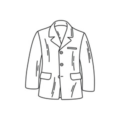 Sketch of a jacket, men's clothing, element of a suit