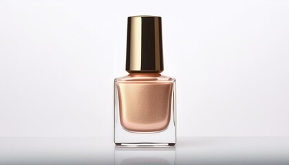  Luxurious nail polish bottle with a minimalist design, isolated on a white surface