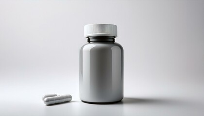 bottle of vitamins and supplements, placed on a white surface