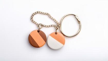 keychain with geometric shapes, isolated on white background