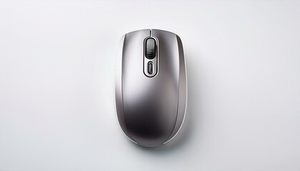  Wireless mouse with a minimalist design, placed on a white background