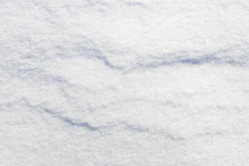 texture of snow, which lies in layers, sunny weather