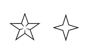 Obraz premium Stars line art icon. Vector four-pointed star for logo, social media stories