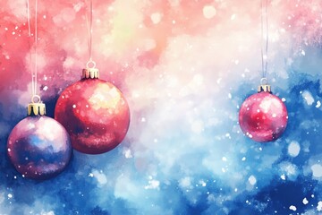 Festive Holiday Card with Snowflakes and Decorations on Light Background