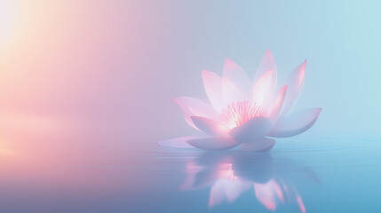 Luminous Lotus Against Minimalist Background