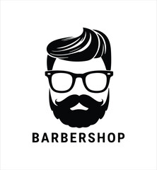 Set of men's fashion icons including barber tools and gentlemen's accessories. Vector Illustration