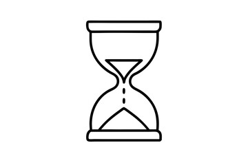 Hourglass line icon, hour glass line art vector logo. Vector isolated outline sandglass. Editable stroke