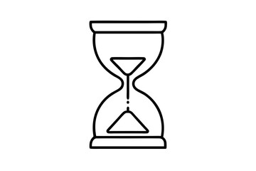 Hourglass line icon, hour glass line art vector logo. Vector isolated outline sandglass. Editable stroke