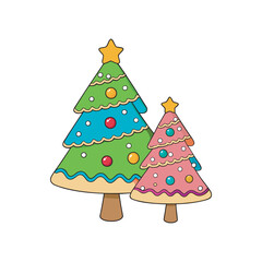 Christmas tree vector clip art Illustration file 