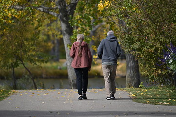 couple walking in the park