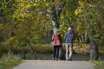 Obraz premium couple walking in the park