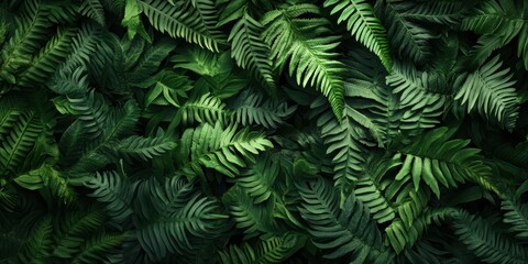 Intricate Array of Green Fern Leaves