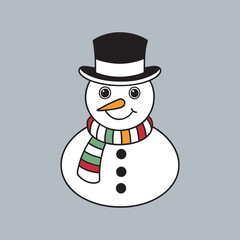 Snowman Vector clip art illustration  file.