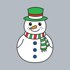 Snowman Vector clip art illustration  file.