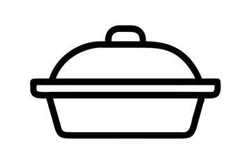 Stylized Casserole Dish Vector Art Ideal for Home Cookware and Recipe Projects

