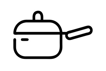 Creative Vector Illustration of a Rounded Body Saucepan for Chefs

