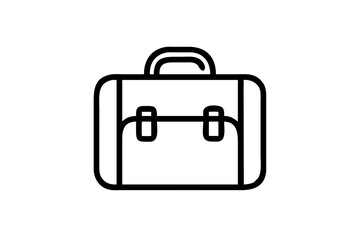 Creative Line Art Vector Illustration Showcasing a Modern Travel Suitcase
