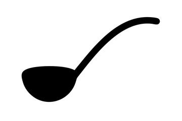 Versatile Curved Ladle Icon with Deep Bowl Vector Art for Culinary Uses
