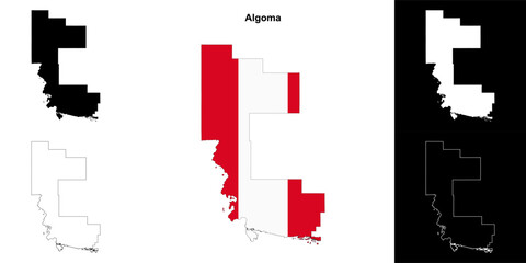 Fototapeta premium Algoma (Ontario) outline map set