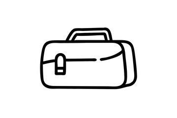 Elegant Vector Illustration of a Stylish Suitcase in Minimal Line Art Design
