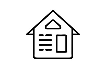 Clean Line House Icon Vector Design for Easy Customization
