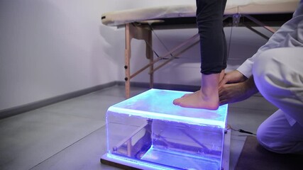 A patient receives a thorough foot exam, emphasizing health care