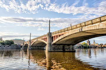 Prague, Czech Republic - July 16, 2024: Views of the Charles Bridge and surrounding streets in Prague in the Czech Republic
