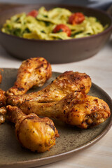 Grilled spiced chicken drumsticks