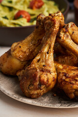 Grilled spiced chicken drumsticks