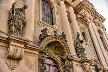 Prague, Czech Republic - July 16, 2024: Classic residential buildings in the old town of Prague in the Czech Republic
