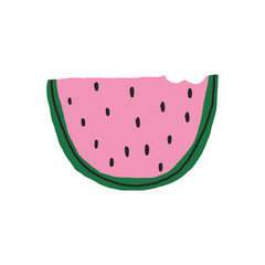 Hand drawn watermelon. Vector illustration on a white background