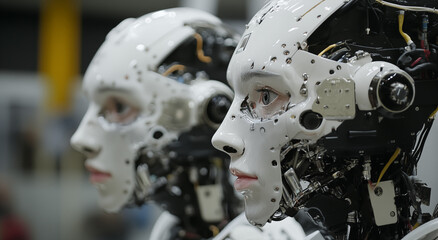 Fototapeta premium Advanced Humanoid Robots: Future of Artificial Intelligence