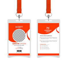 Abstract id cards template design