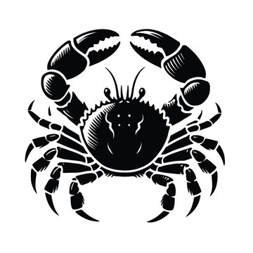 recommend clip art: Crab Silhouette with Raised Claws