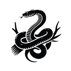 Fototapeta premium Snake Silhouette Around Branch
