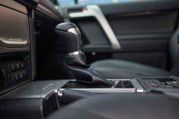 Macro shot of a car gear lever an essential auto part