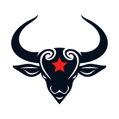 Stylized depiction of a bull's head with horns.
