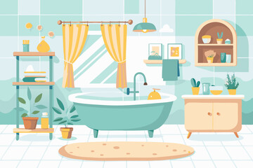 Cozy Bathroom Home Interior with Bath
