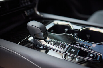 Macro shot of a car gear lever an essential auto part