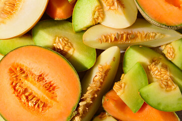 Texture of sweet melons as background