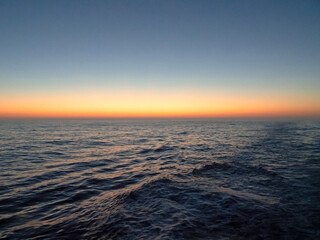 Beautiful glow on the Barents Sea horizon just after sunset