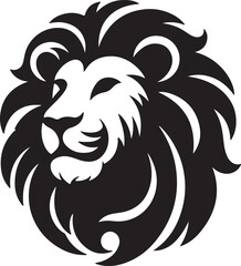Lion head silhouette vector style icon