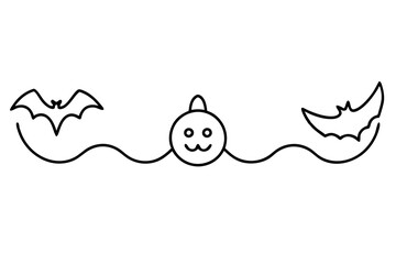 Halloween line art icons collection