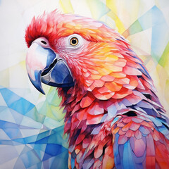 Obraz premium Transform your space with a multicolor Parrot watercolor and a gorgeous Watercolor Scene