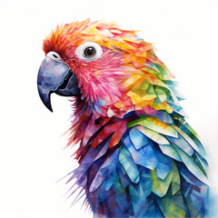 Obraz premium Experience the beauty of a multicolor Parrot watercolor through Animal Behavior Art