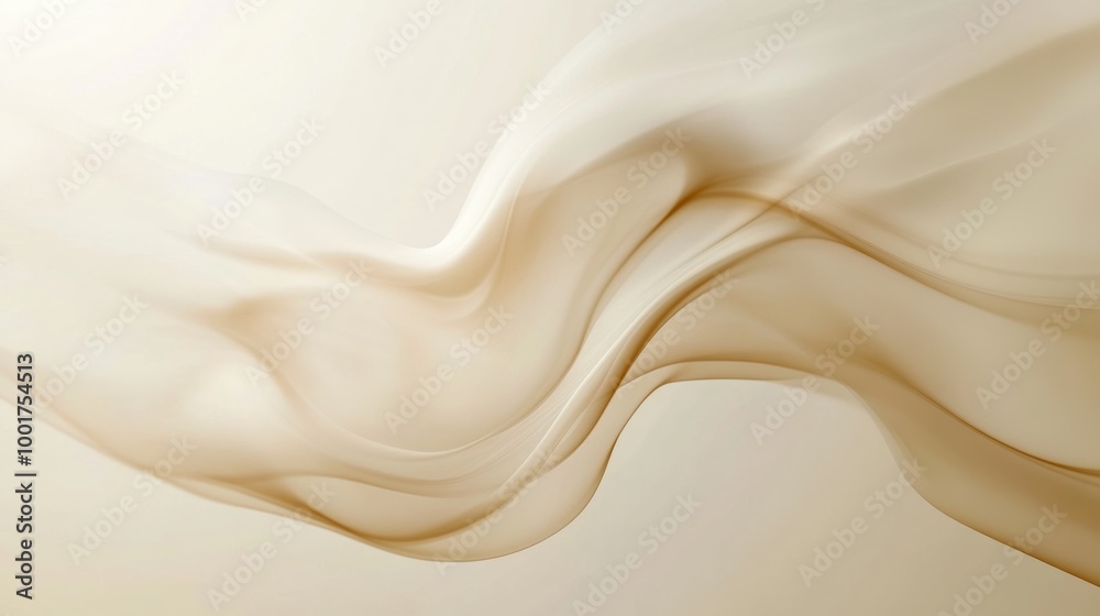 Poster delicate abstract swirling steam rising gracefully from an invisible coffee cup in a serene, softly 