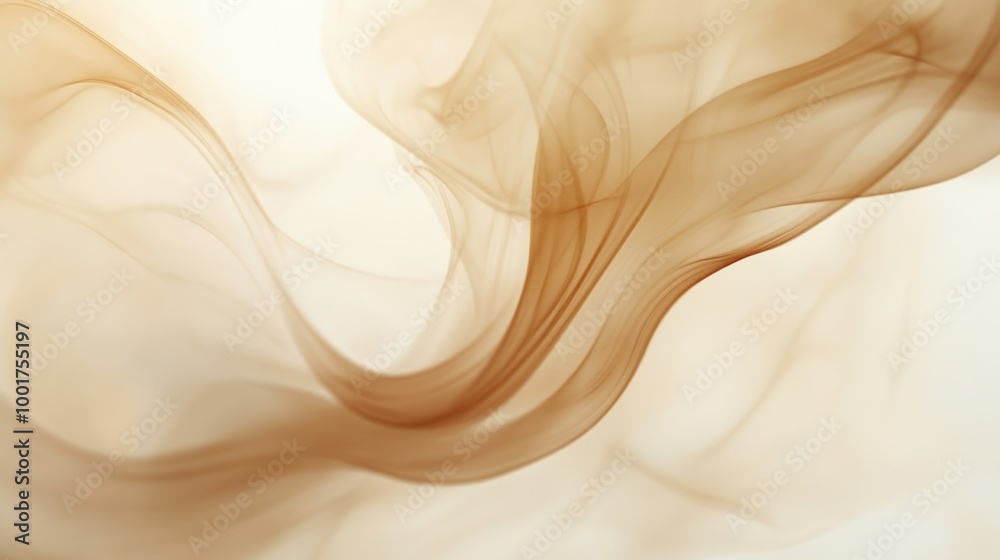 Poster swirling steam elegantly rises from an invisible coffee cup in a warm and inviting atmosphere of a c