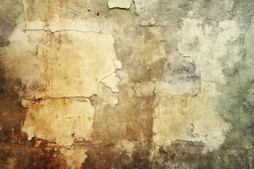 Handdoek met foto Verweerde muur Vintage Grunge Wall Texture in Aged Brown Tones With Scratched Concrete Surface  © Serhii