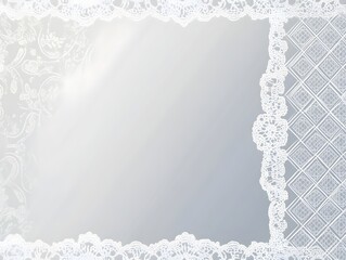  a decorative border with a lace-like design. The border surrounds a blank, light-colored rectangular area. The lace pattern is intricate, with floral and geometric elements, and it is predominantly 